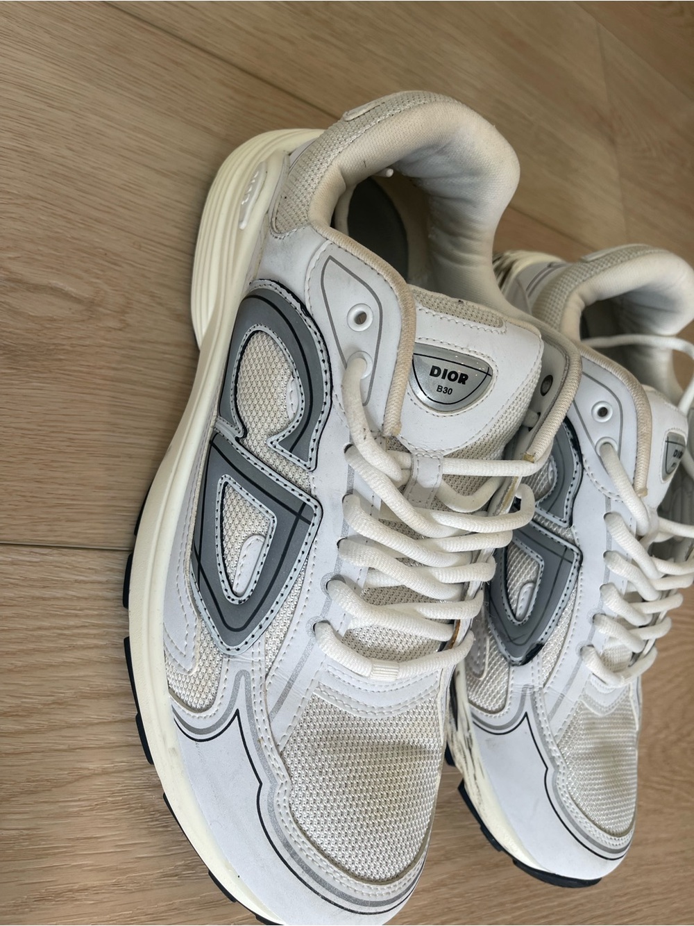 Dior B30 Men's White and Gray Athletic Sneakers